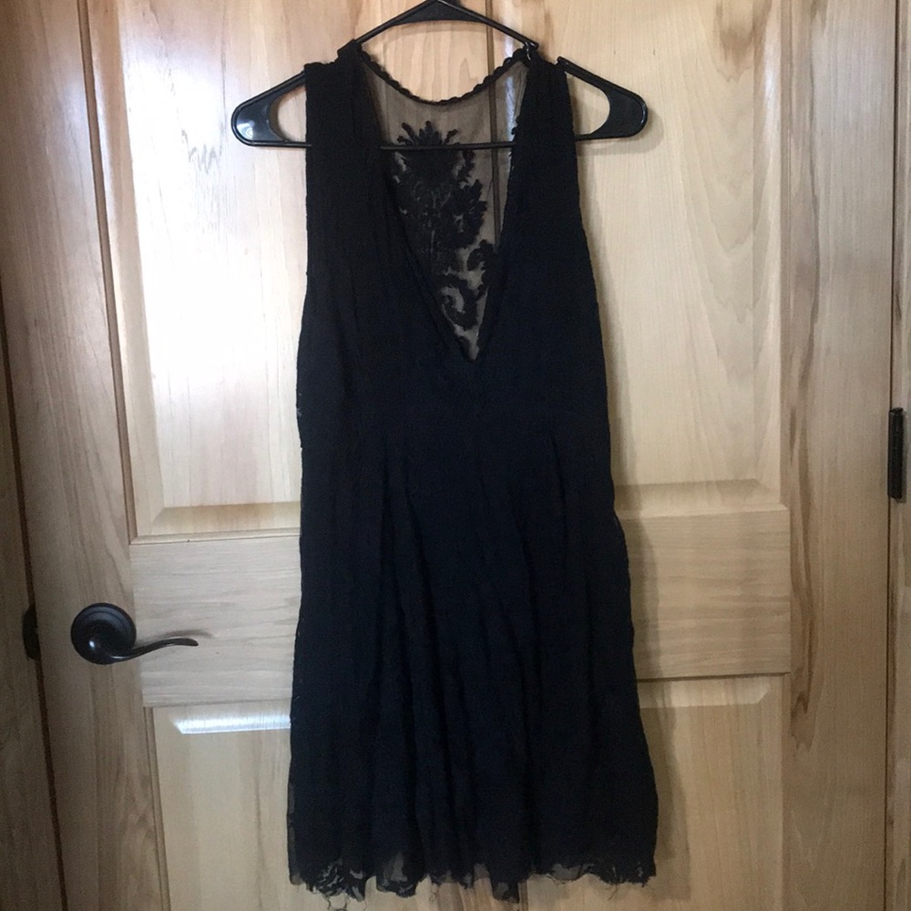 Free People Black Lace Sleeveless Dress